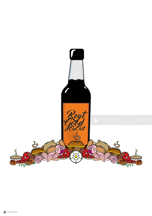 HENDOS- REYT GOOD ON OWT - Sheffield Prints - Wall Art - Poster - Print - Canvas - Illustration
