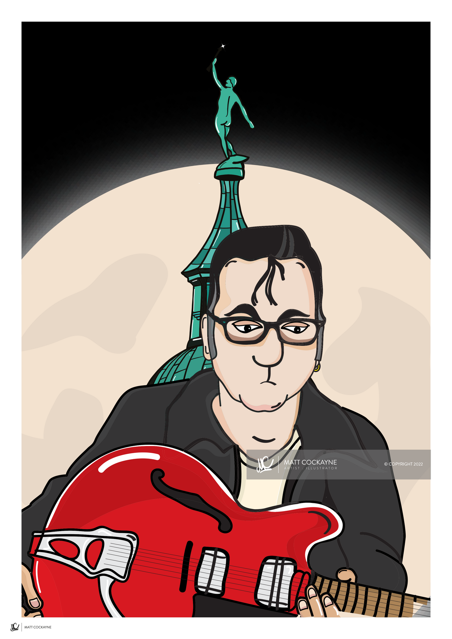 RICHARD HAWLEY - Sheffield Prints - Wall Art - Poster - Print - Canvas - Illustration