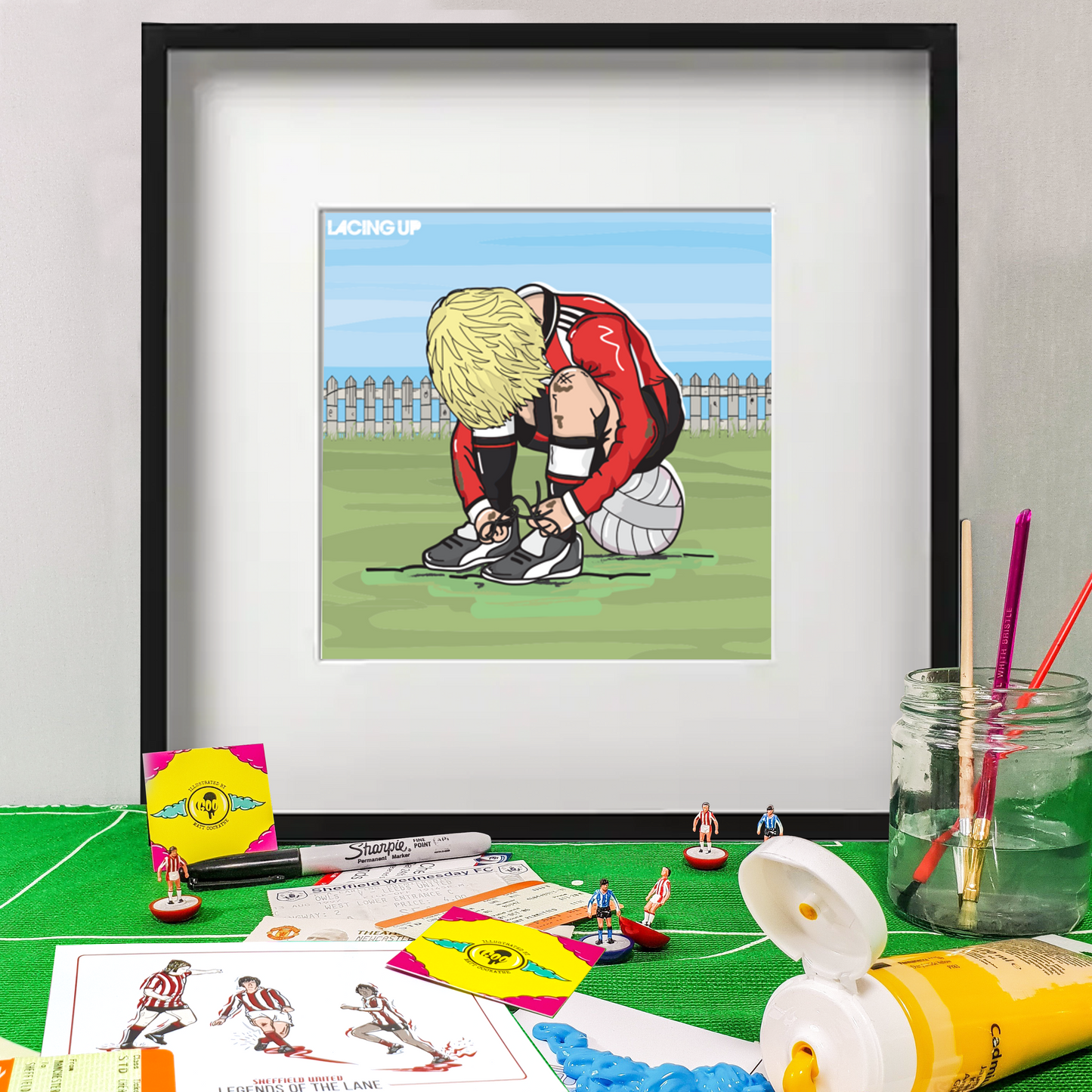 SUFC Lacing Up – personalised print