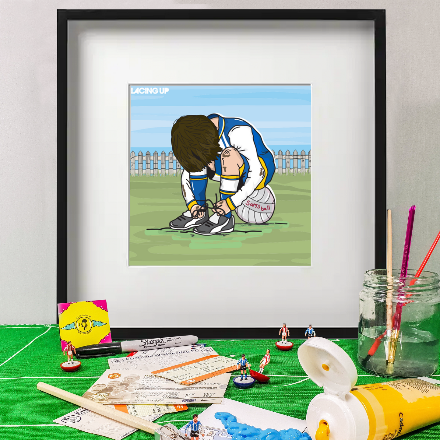 SWFC Lacing Up – personalised print
