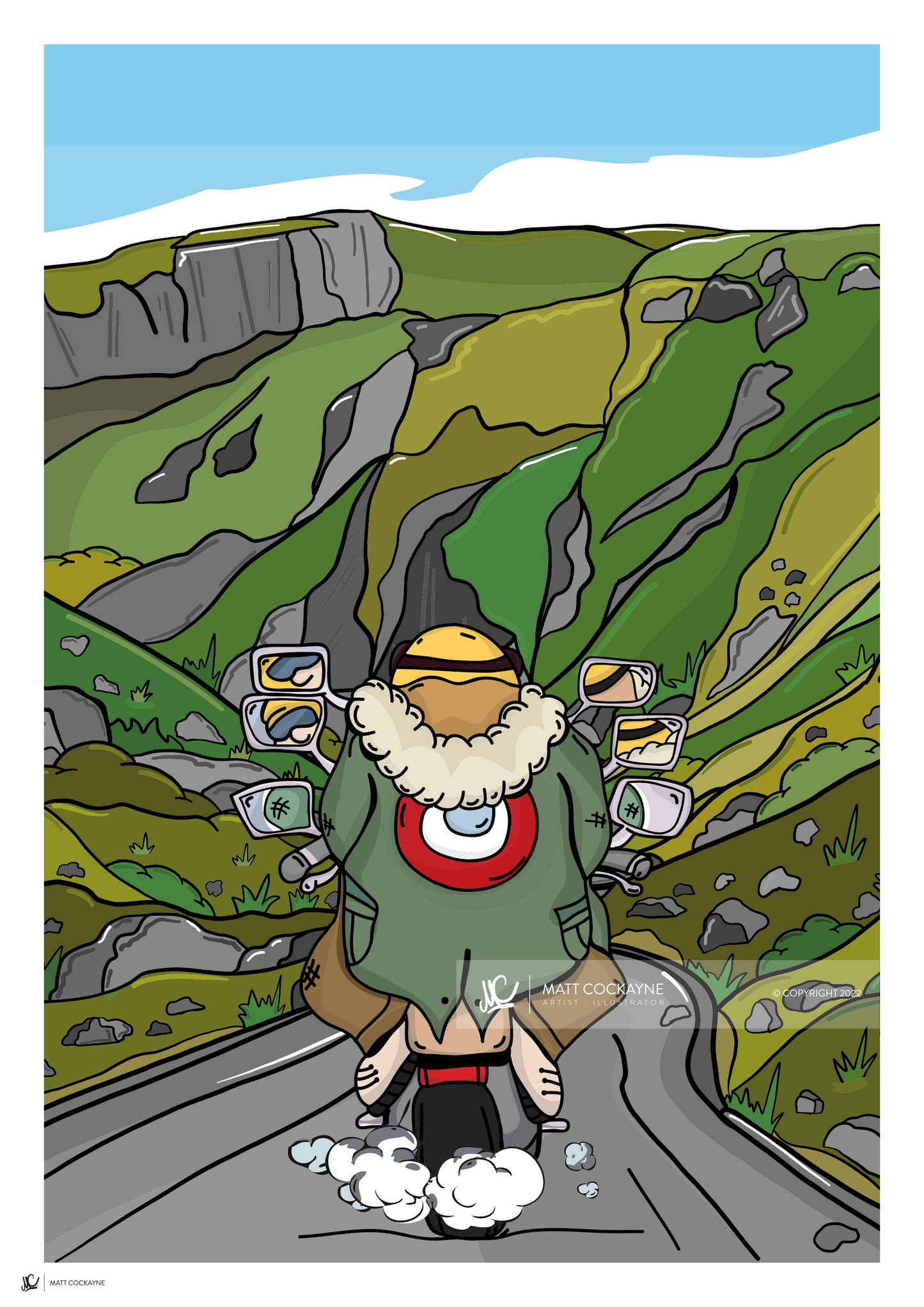 WINNATS PASS RIDE - Sheffield Prints - Wall Art - Poster - Print - Canvas - Illustration