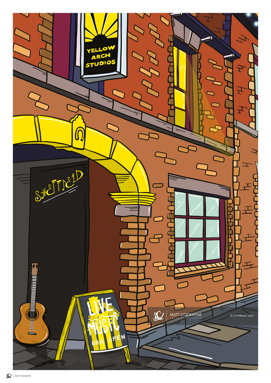 YELLOW ARCH - Sheffield Prints - Wall Art - Poster - Print - Canvas - Illustration