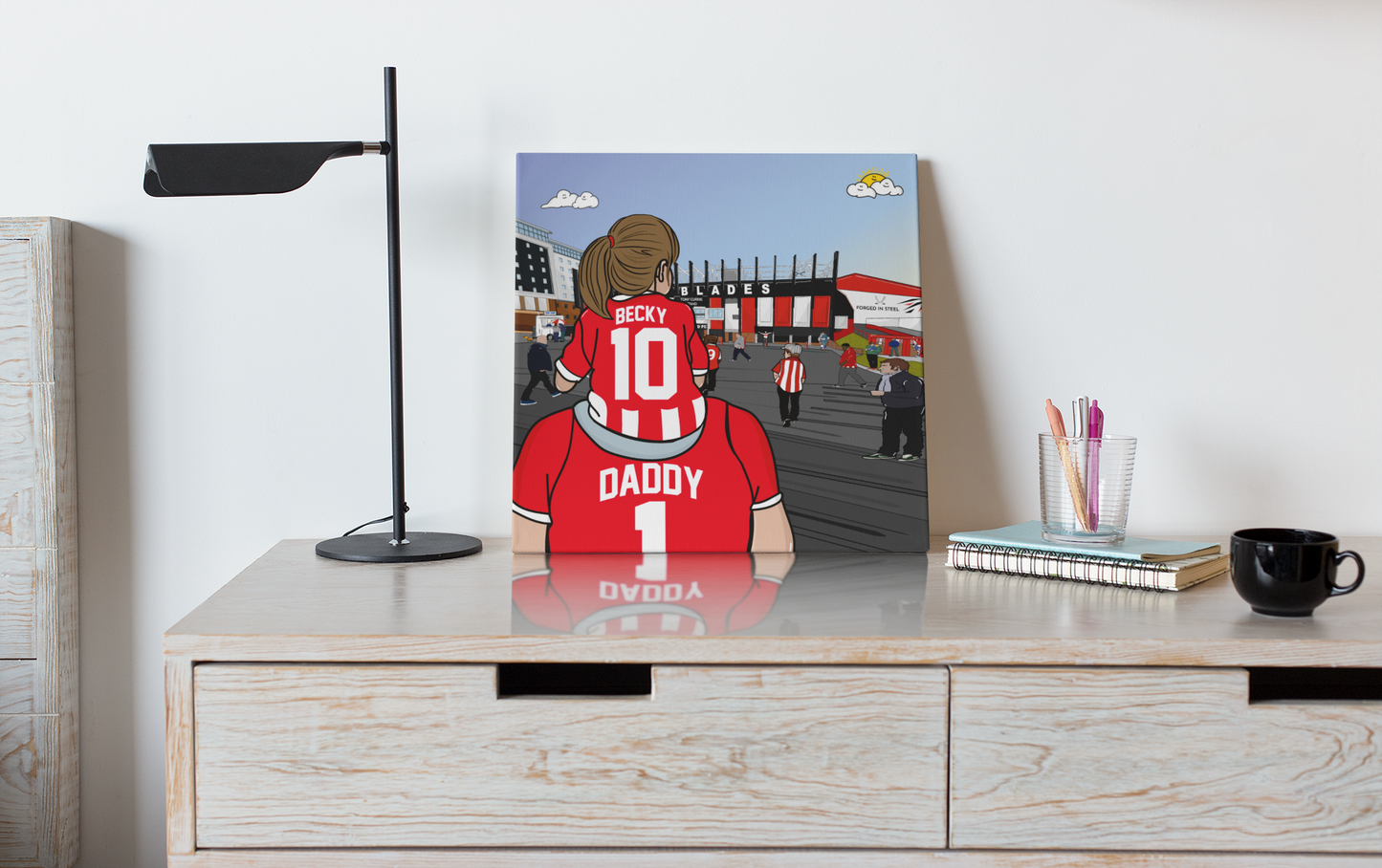 SUFC Dad & Lass – personalised print