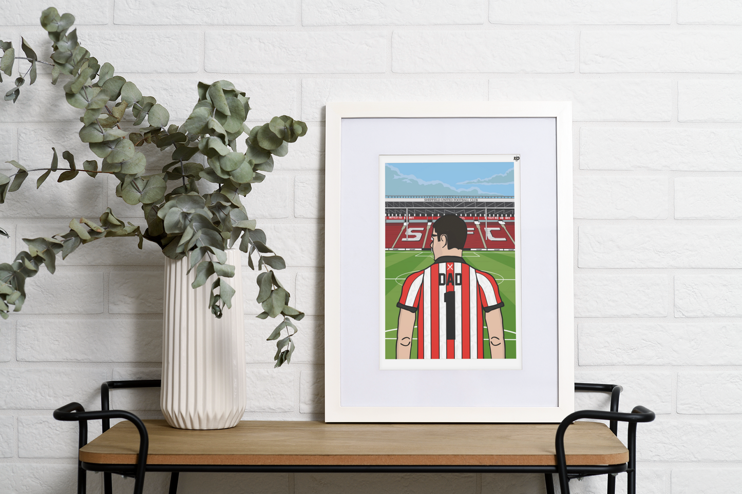 Personalised Sheffield United fc custom male artwork - SUFC ,Bramall Lane Football Ground, Blades Gift Art Print Male Fathers Day Gifts