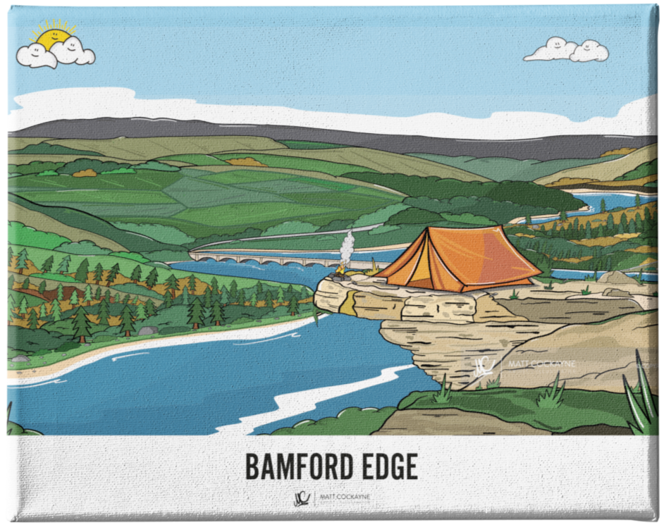 BAMFORD EDGE- Peak District Prints - Wall Art - Poster - Print - Canvas - Illustration