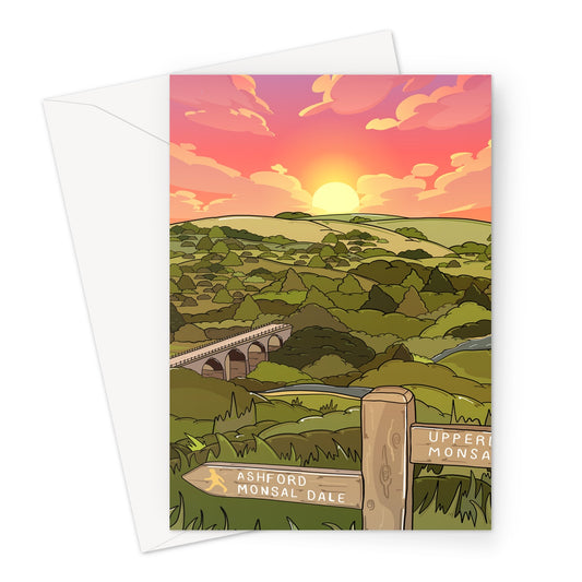 Monsal Head - Into the sunset Greeting Card