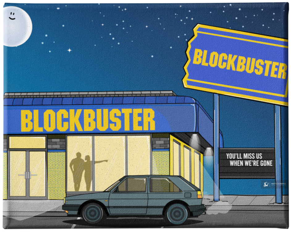 BLOCKBUSTER - Wall Art - Poster - Print - Canvas - Illustration