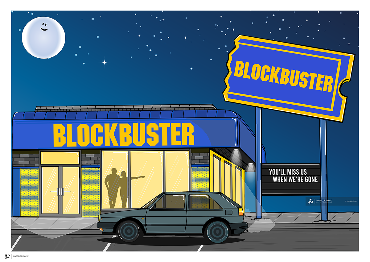 BLOCKBUSTER - Wall Art - Poster - Print - Canvas - Illustration