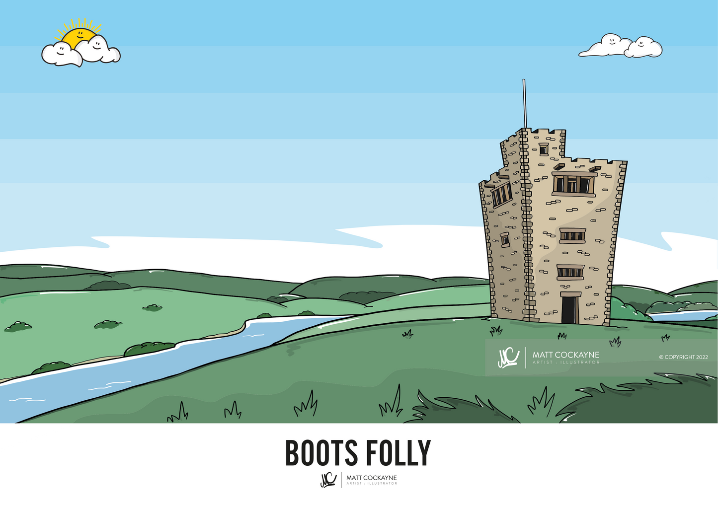 BOOTS FOLLY - Peak District Prints - Wall Art - Poster - Print - Canvas - Illustration