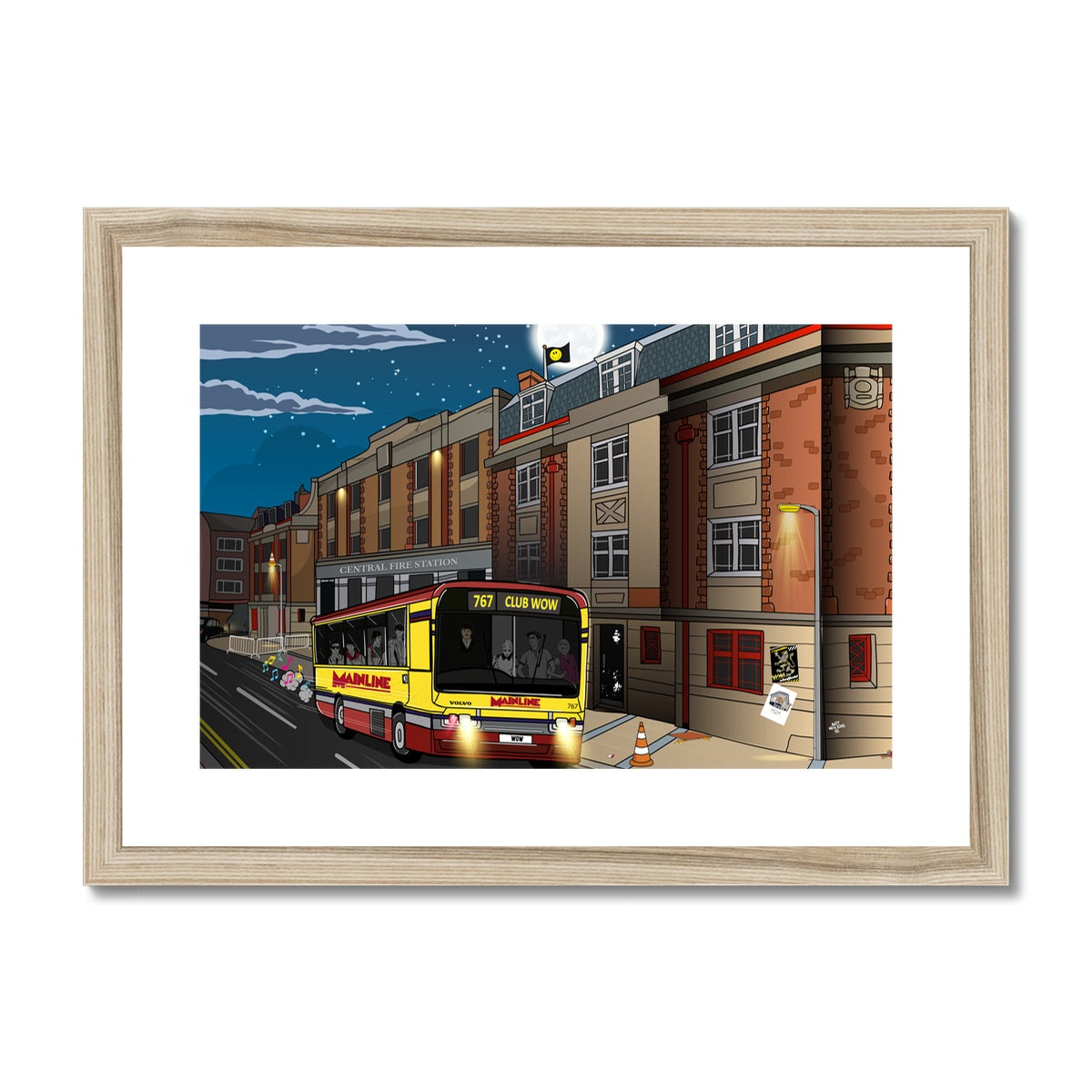 Wow Bus Framed & Mounted Print