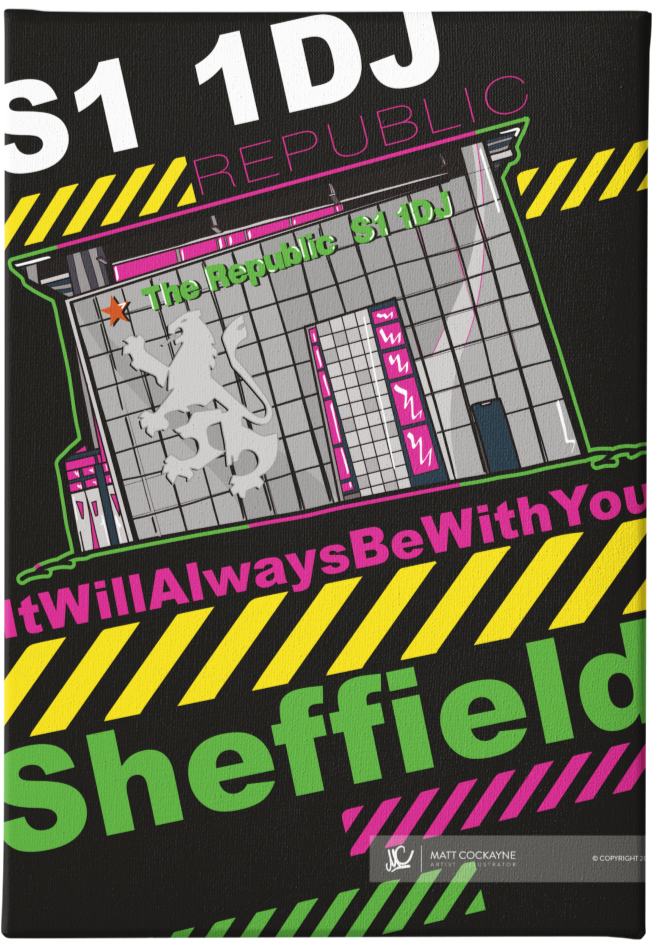 CLUBS - REPUBLIC GATECRASHER EDITION - Sheffield Prints - Wall Art - Poster - Print - Canvas - Illustration
