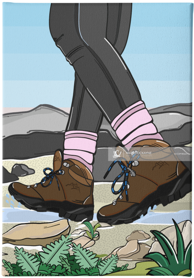 A HIKE IN THE PEAKS - Peak District Prints - Wall Art - Poster - Print - Canvas - Illustration