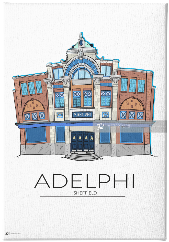 CLUBS - ADELPHI - Sheffield Prints - Wall Art - Poster - Print - Canvas - Illustration
