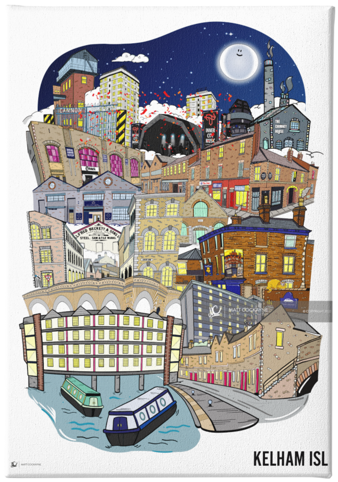 Kelham Island - Sheffield Prints - Wall Art - Poster - Print - Canvas - Illustration
