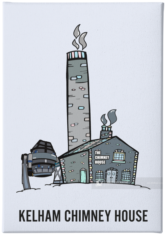 Kelham Island Chimney House - Sheffield Prints - Wall Art - Poster - Print - Canvas - Illustration