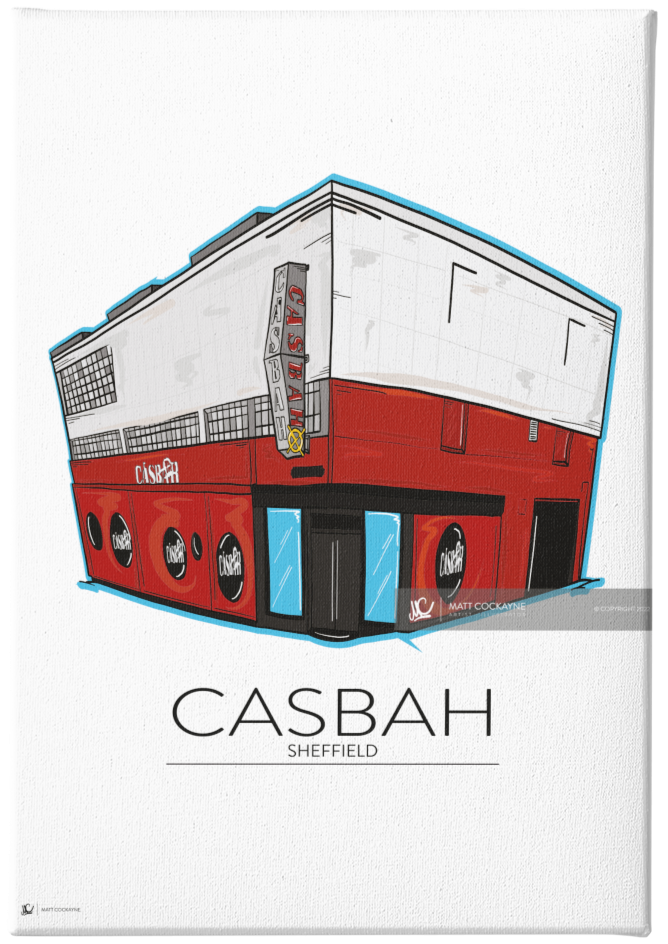 CLUBS - CASBAH - Sheffield Prints - Wall Art - Poster - Print - Canvas - Illustration