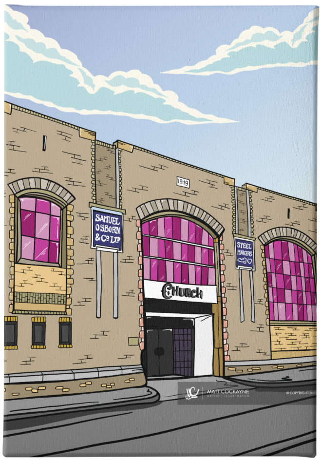 MY KINDA CHURCH - Sheffield Prints - Wall Art - Poster - Print - Canvas - Illustration