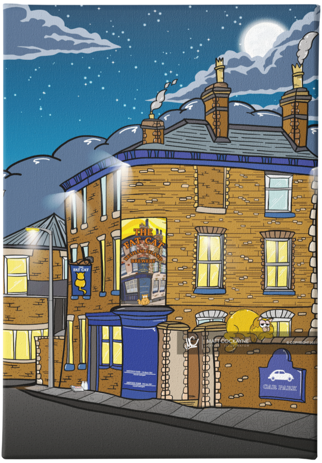 PUBS - The Fat Cat MK2 - Sheffield Prints - Wall Art - Poster - Print - Canvas - Illustration