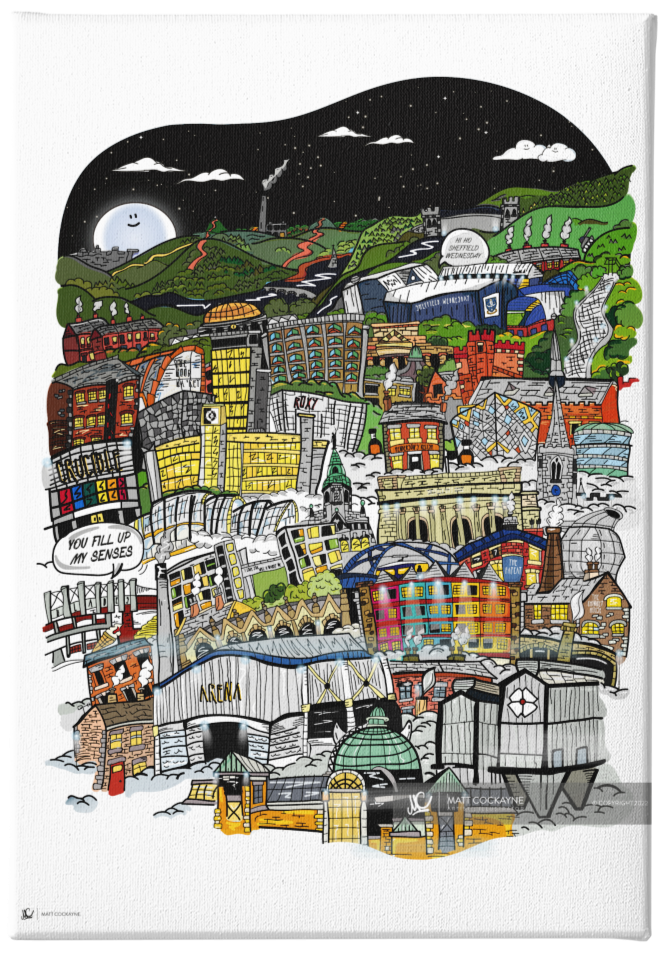 SHEFFIELD MASH UP - Sheffield Prints - Wall Art - Poster - Print - Canvas - Illustration