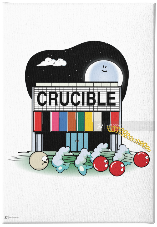 SNOOKER CITY - THE CHASE IS ON - Sheffield Prints - Wall Art - Poster - Print - Canvas - Illustration