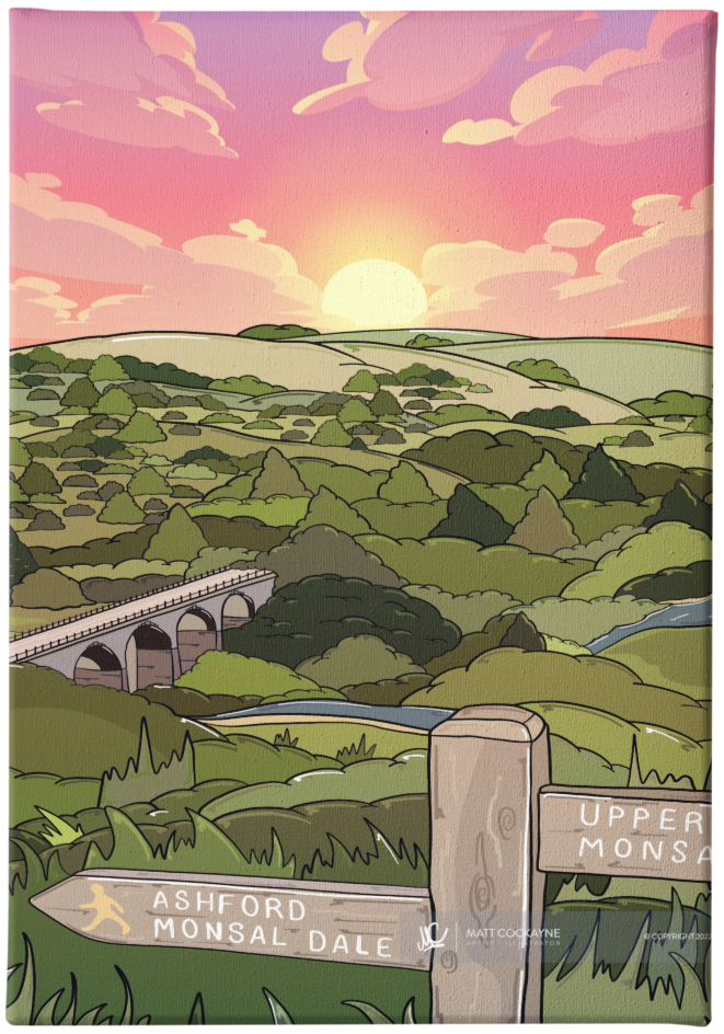 MONSAL TRAIL - Peak District Prints - Wall Art - Poster - Print - Canvas - Illustration