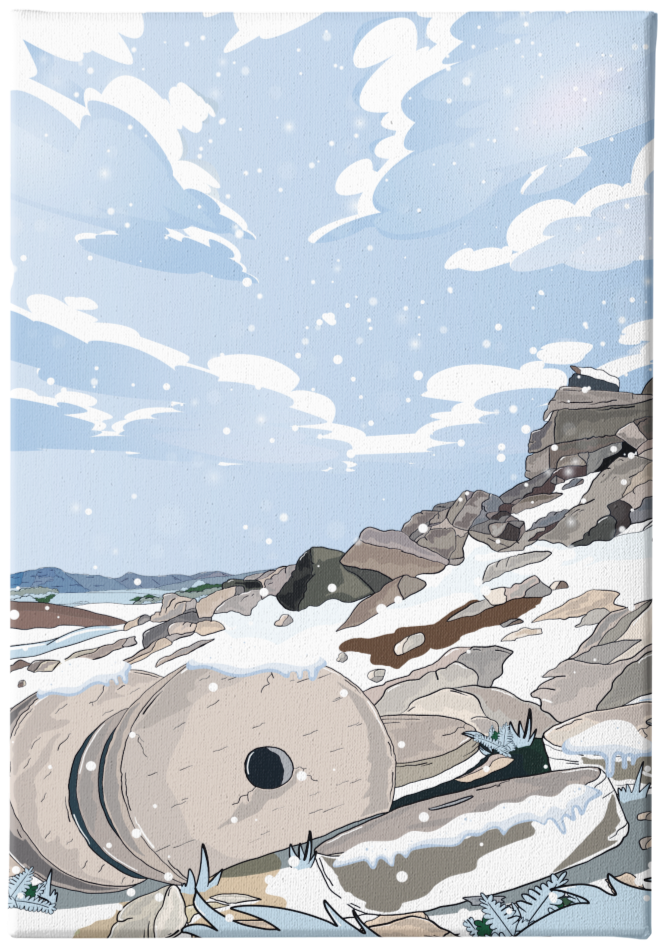 STANAGE EDGE WINTER - Peak District Prints - Wall Art - Poster - Print - Canvas - Illustration