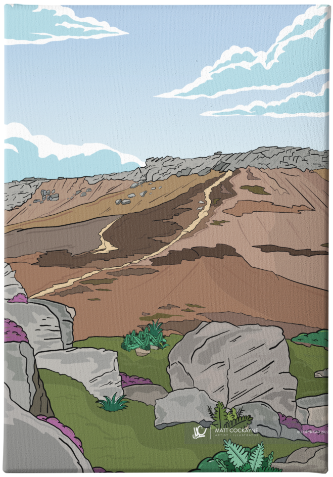 HIGGER TOR - Peak District Prints - Wall Art - Poster - Print - Canvas - Illustration