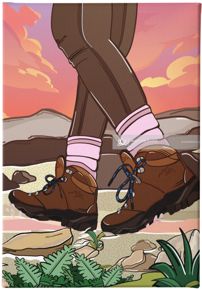 A HIKE IN THE PEAKS - Peak District Prints - Wall Art - Poster - Print - Canvas - Illustration