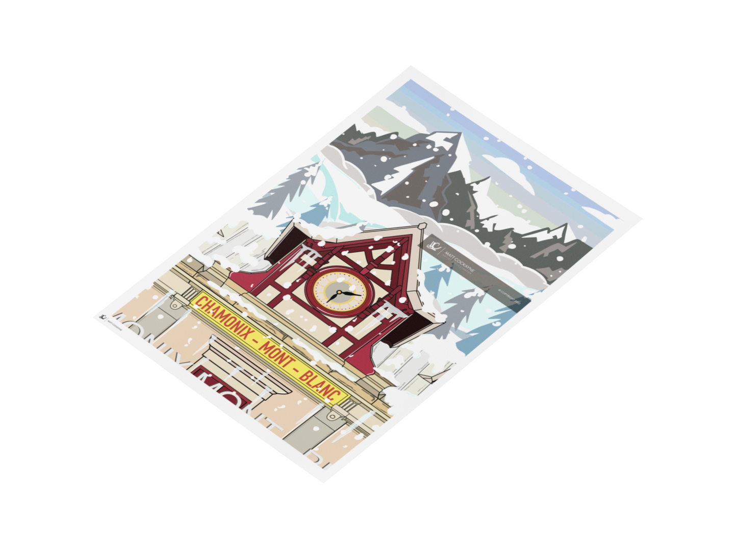 Chamonix - Wall art - print - canvas - poster - illustration