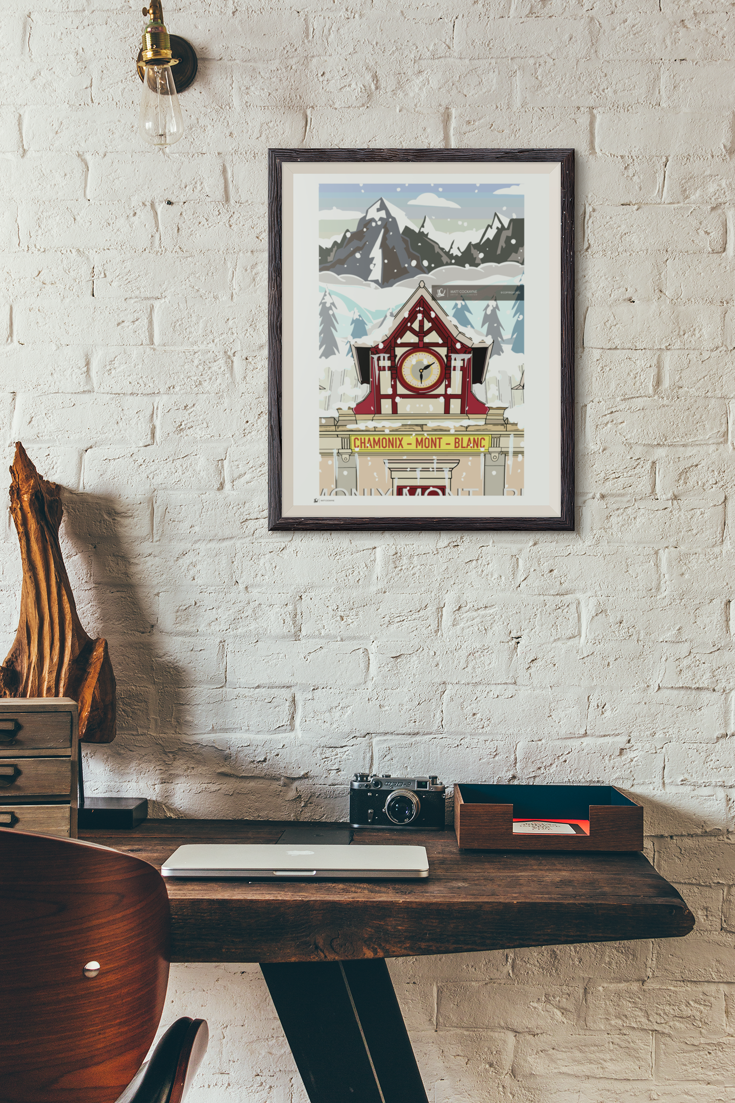 Chamonix - Wall art - print - canvas - poster - illustration
