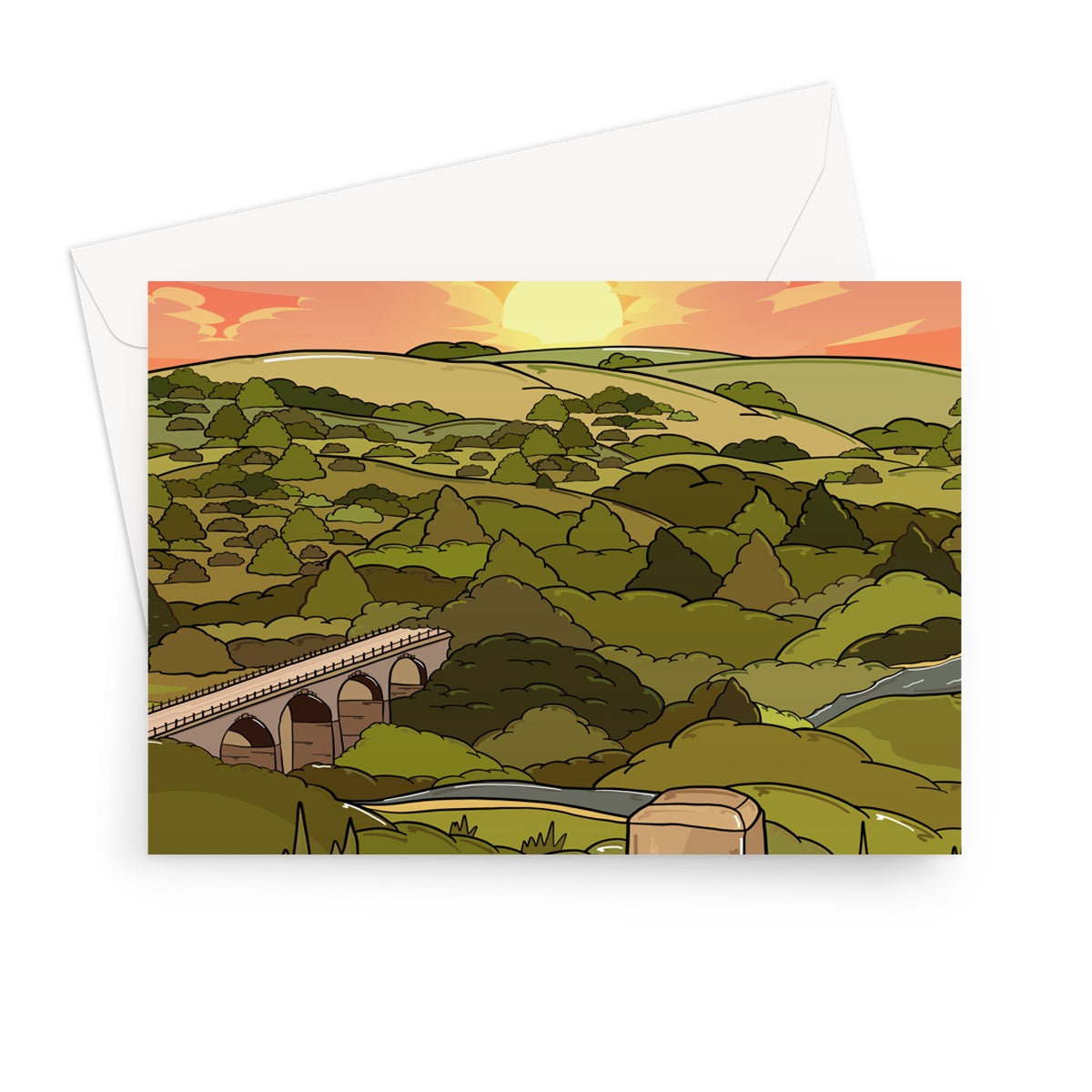 Monsal Head - Into the sunset Greeting Card