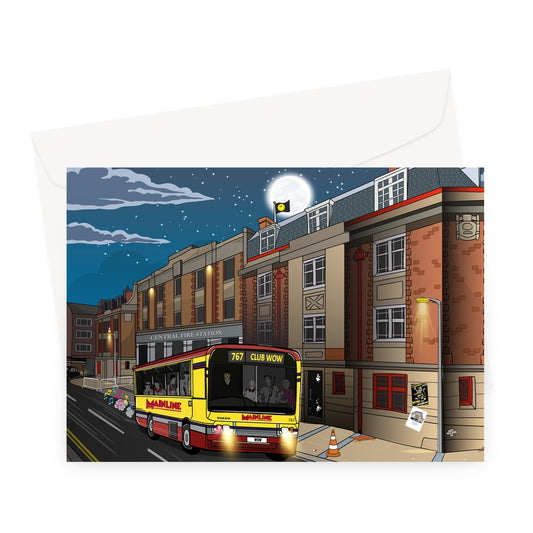 Wow Bus Greeting Card