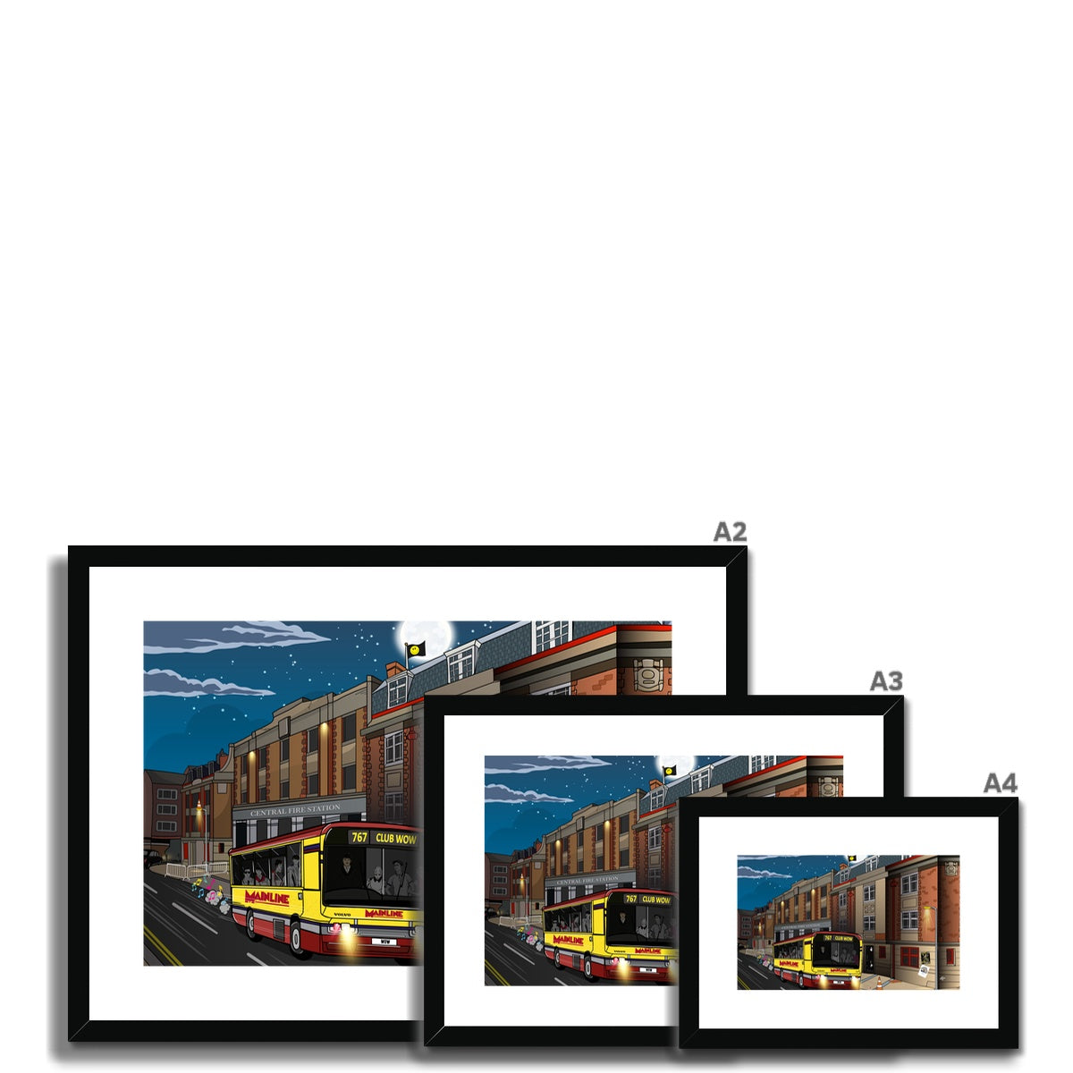Wow Bus Framed & Mounted Print