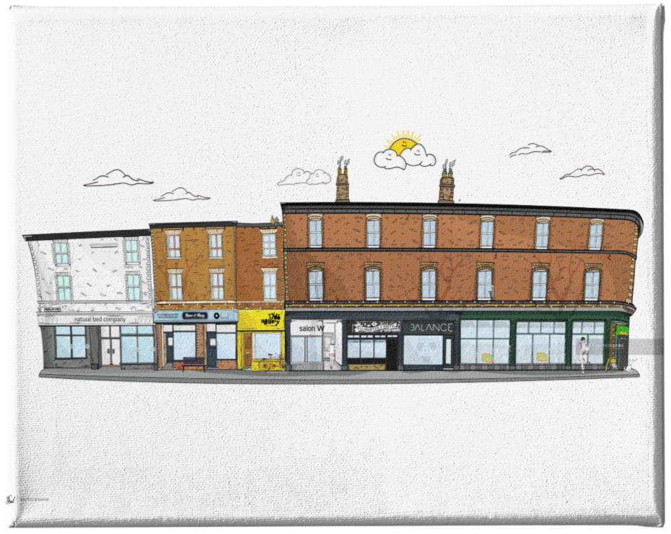 DEVONSHIRE STREET - Wall Art - Poster - Print - Canvas - Illustration