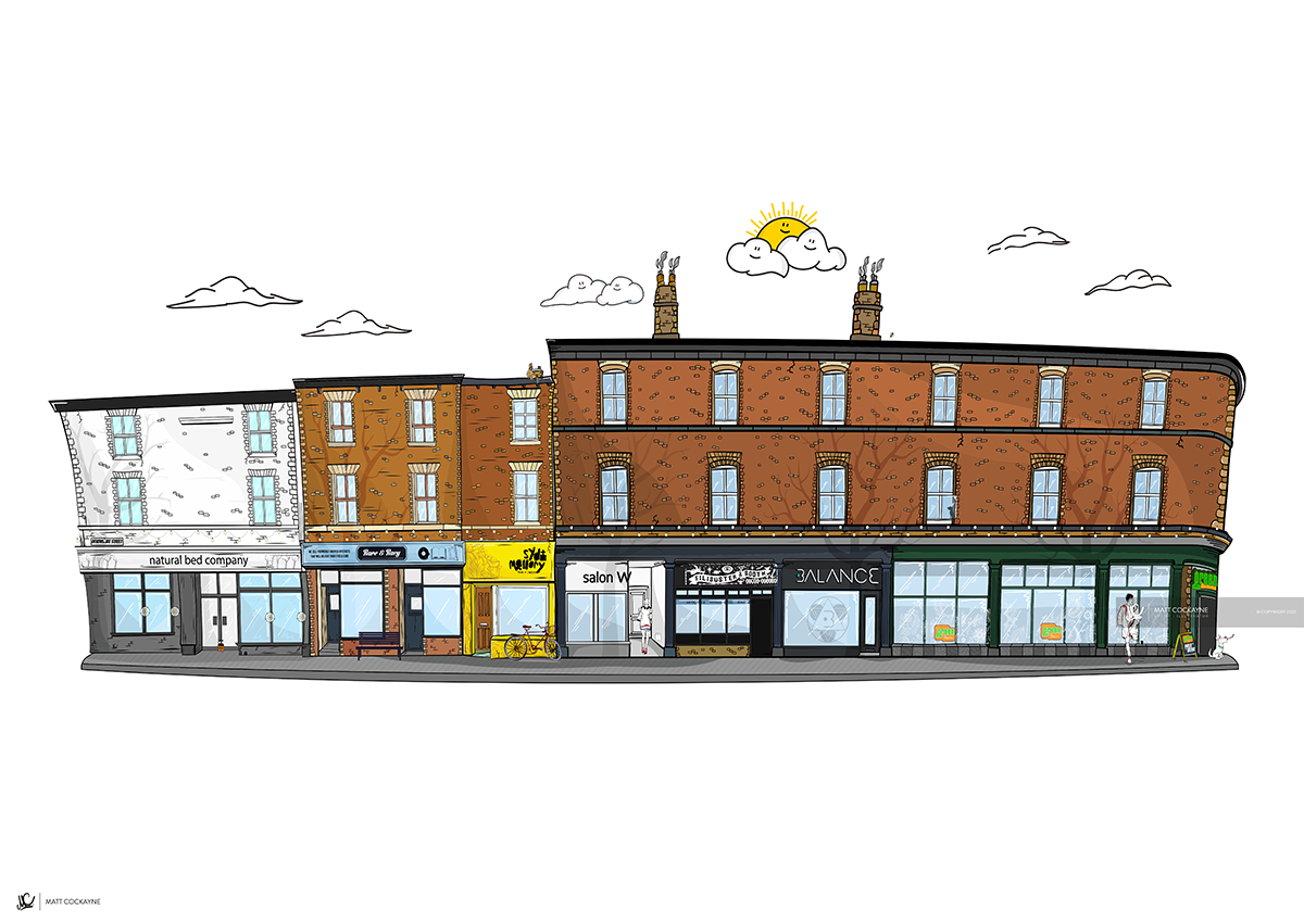 DEVONSHIRE STREET - Wall Art - Poster - Print - Canvas - Illustration