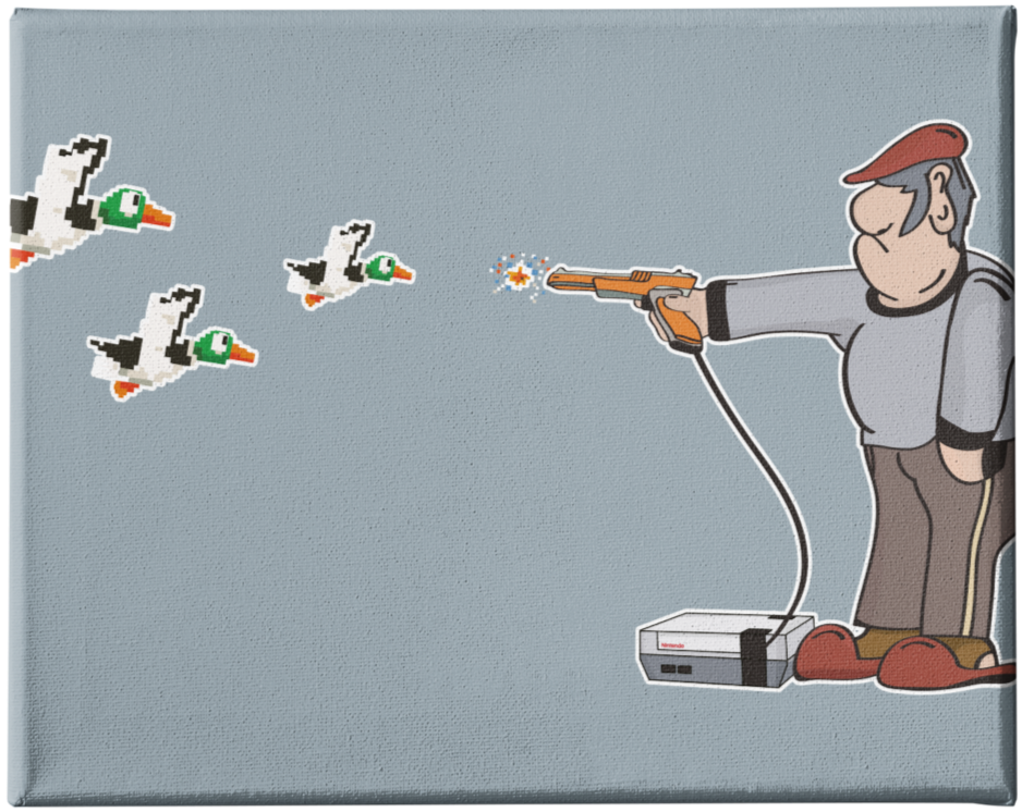 DUCK HUNT - Wall Art - Poster - Print - Canvas - Illustration