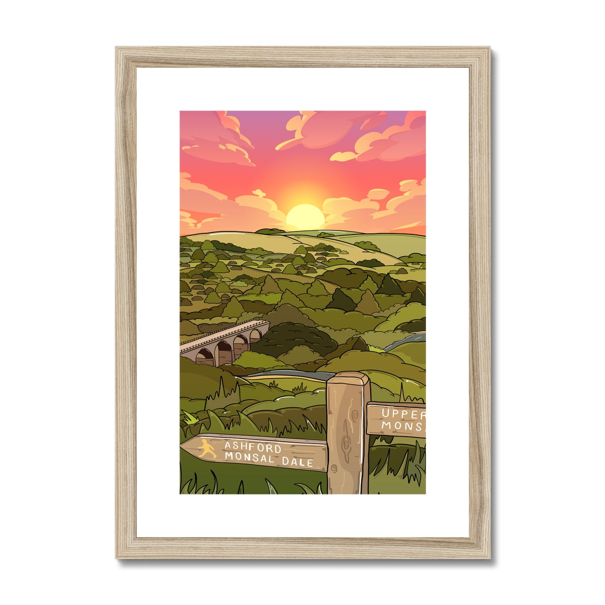 Monsal Head - Into the sunset Framed & Mounted Print