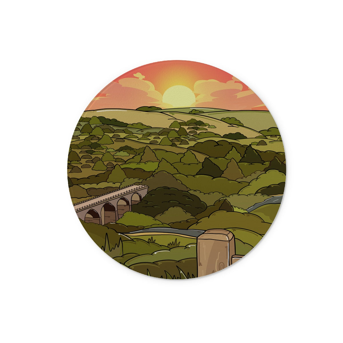 Monsal Head - Into the sunset Glass Chopping Board