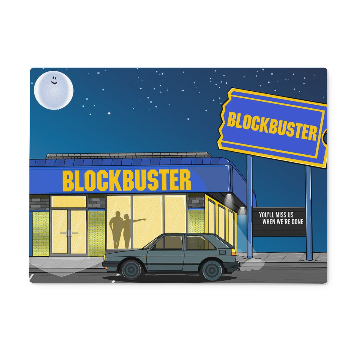 Blockbuster Nights Glass Chopping Board