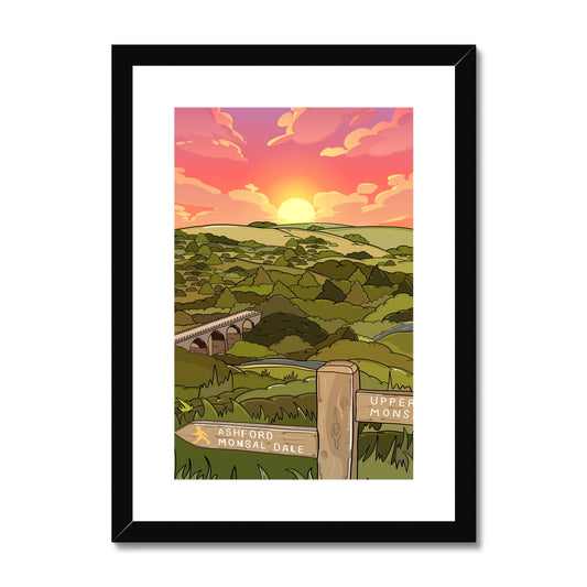 Monsal Head - Into the sunset Framed & Mounted Print