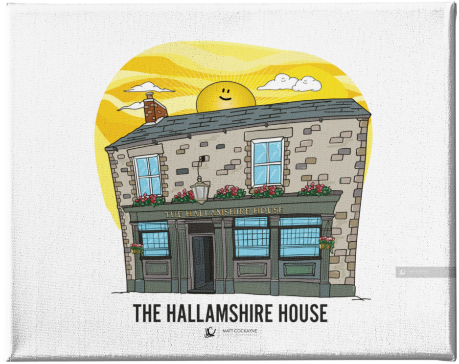 PUBS - HALLAMSHIRE HOUSE - Wall Art - Poster - Print - Canvas - Illustration