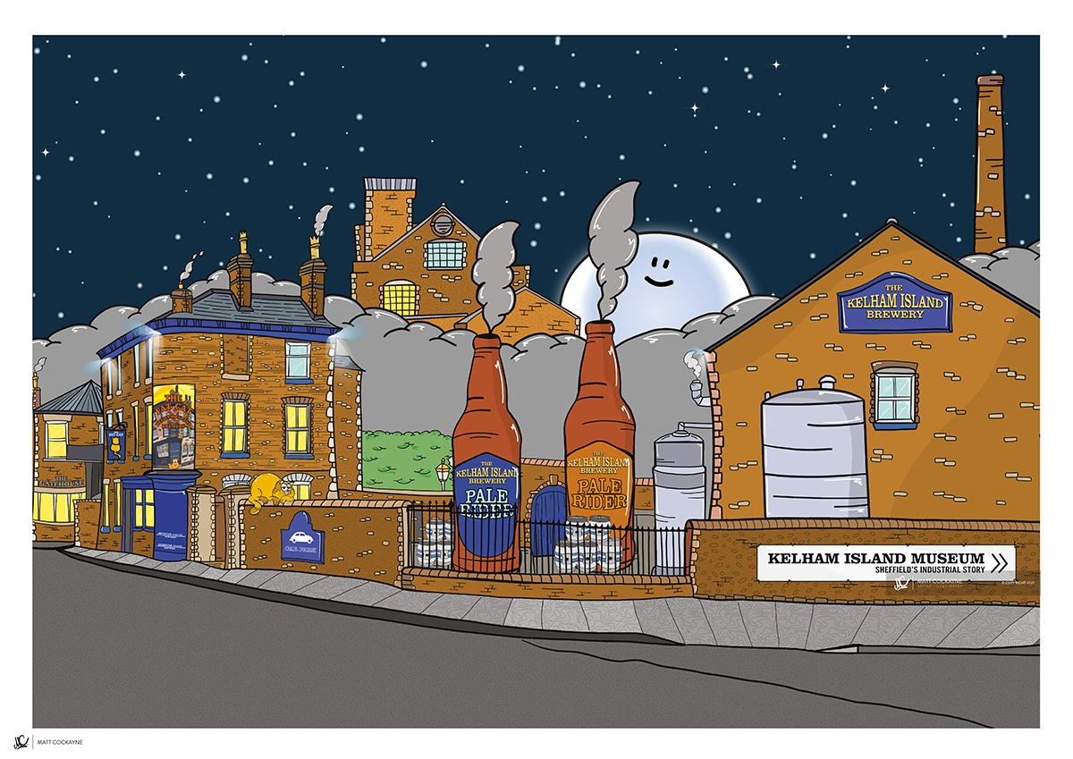 KELHAM ISLAND BREWERY - Wall Art - Poster - Print - Canvas - Illustration