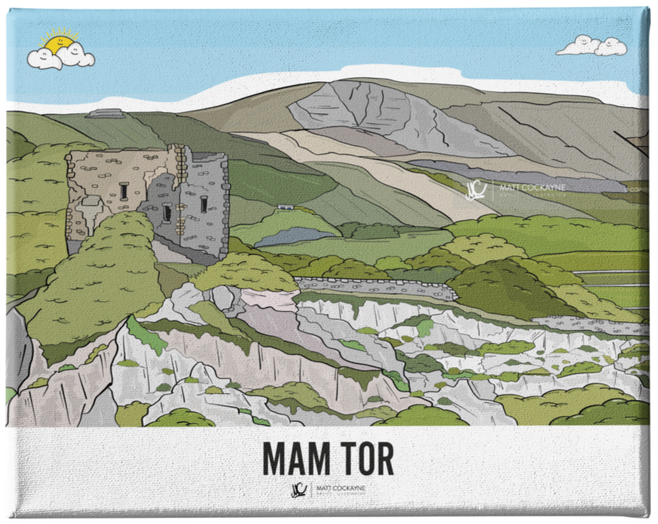 MAM TOR - Peak District Prints - Wall Art - Poster - Print - Canvas - Illustration