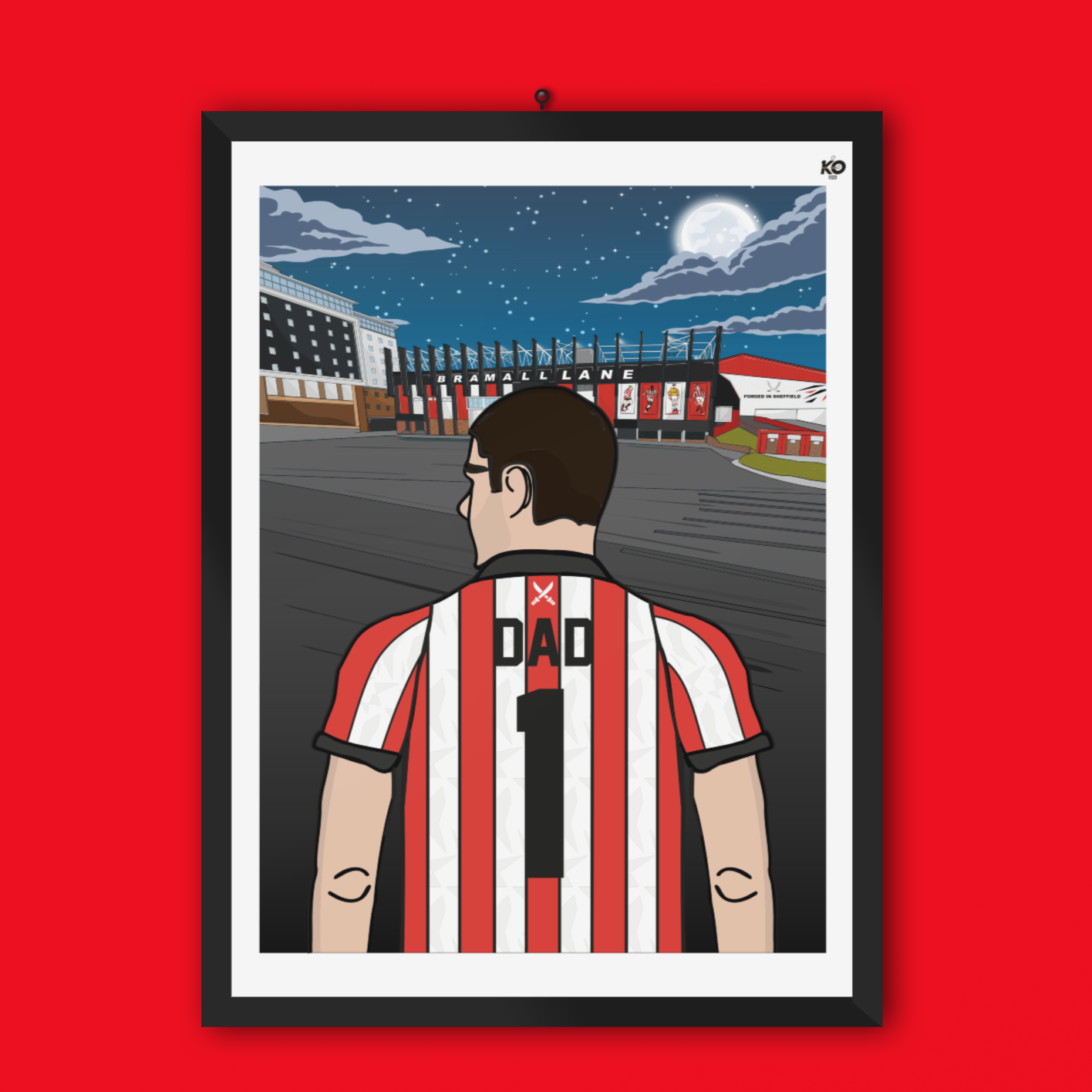 Personalised Sheffield United fc custom male artwork - SUFC ,Bramall Lane Football Ground, Blades Gift Art Print Male Fathers Day Gifts