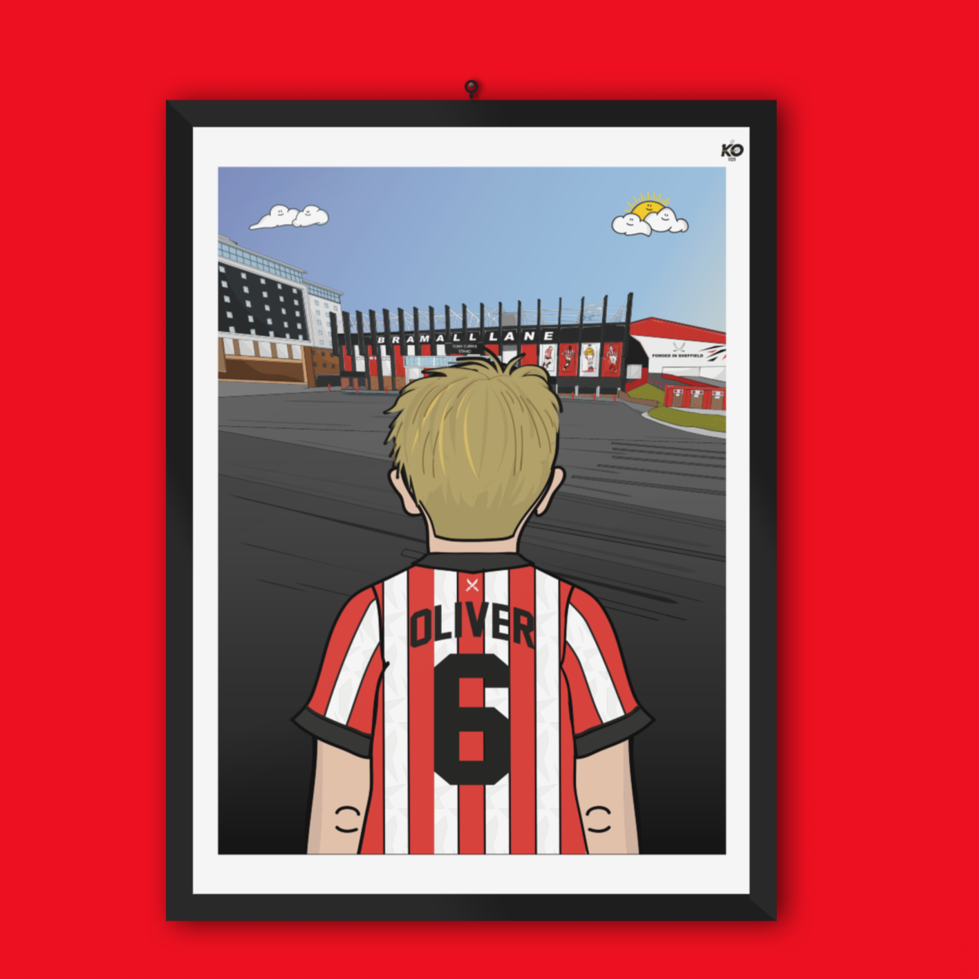 Personalised Sheffield United FC custom Lad PRINT - SUFC The Blades, Bramall Lane, Football Gift Art Prints Gifts