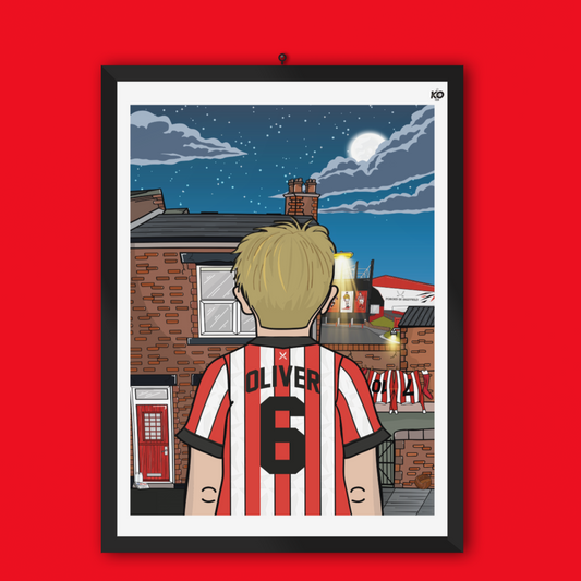 Personalised Sheffield United FC custom Lad TERRACE PRINT - SUFC The Blades, Bramall Lane, Football Gift Art Prints Gifts