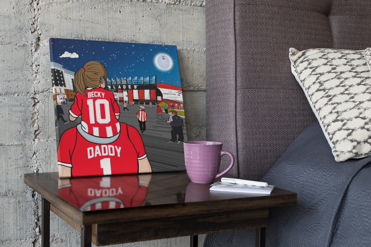 SUFC Dad & Lass – personalised print