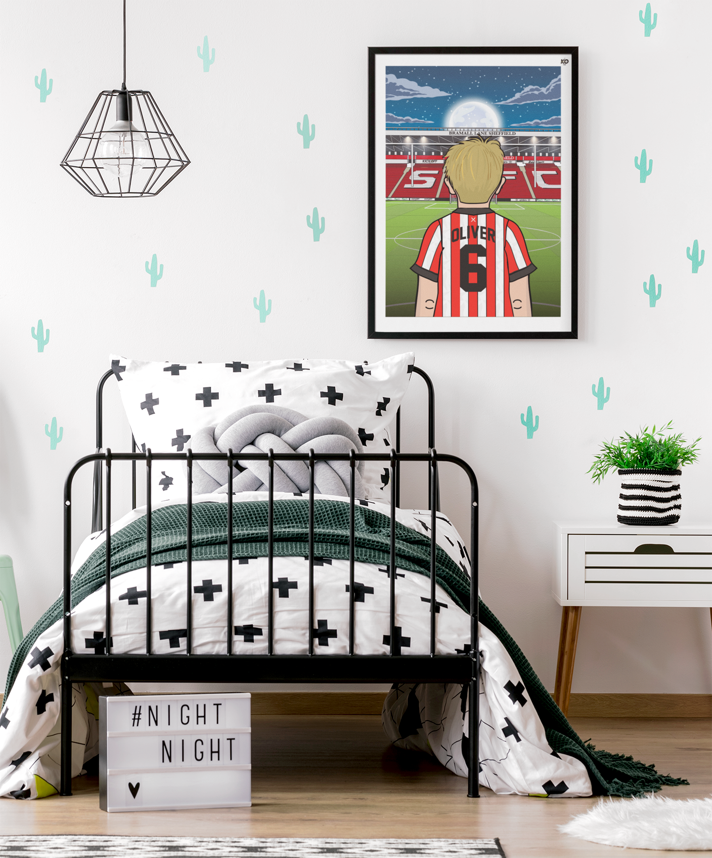 Personalised Sheffield United FC custom Lad PITCH PRINT - SUFC The Blades, Bramall Lane, Football Gift Art Prints Gifts