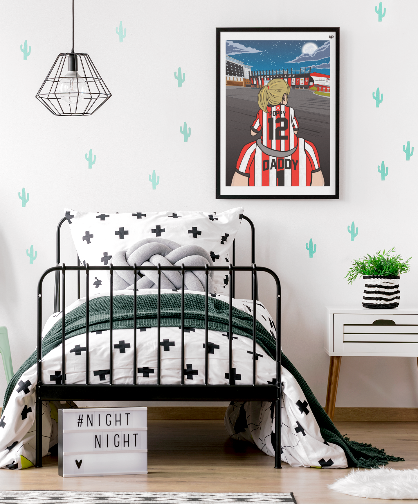 Personalised Sheffield United fc custom Dad & Lass PRINT - SUFC, The Blades, Bramall Lane Football Gift Art Prints Gifts efl