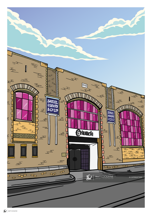MY KINDA CHURCH - Sheffield Prints - Wall Art - Poster - Print - Canvas - Illustration